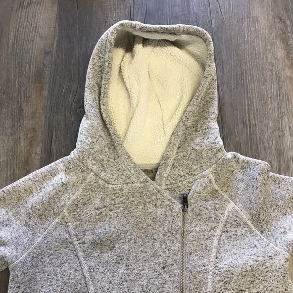 Zella Womens Gray Sweater Knit Asymmetrical ZIp Hooded Jacket Athleisure Small - Picture 8 of 12